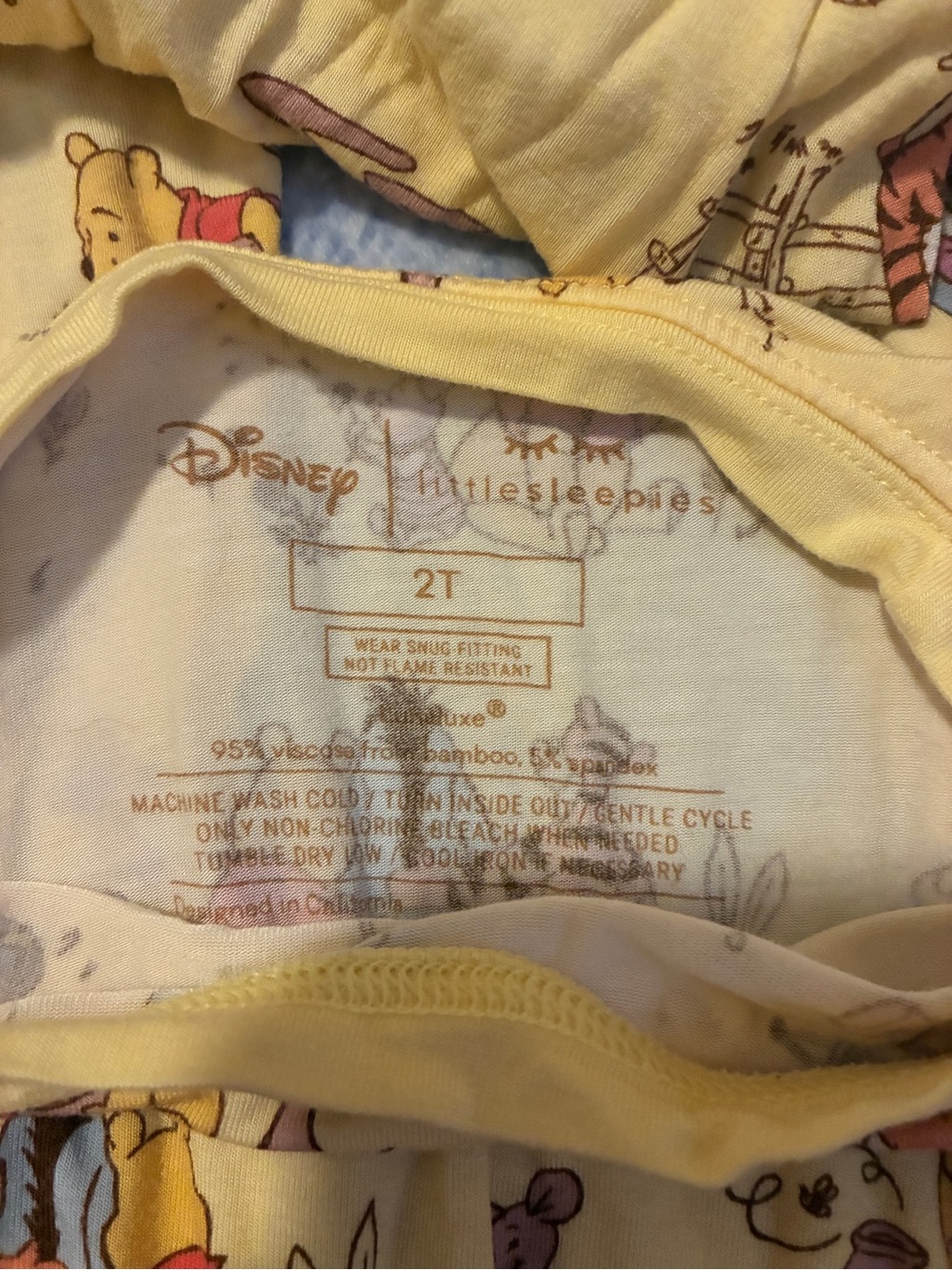 Little Sleepies Yellow Winnie the Pooh Two Piece Pajama Set - Picture 2 of 3